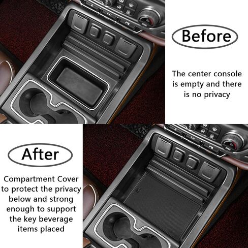 TACOBRO Center Console Organizer Compartment Cover Compatible with 2014-2018 Sierra/Silverado 1500 Accessories 2015-2019 Silverado/Sierra 2500 3500HD Insert Secret Pocket Lid Hidden Tray, Black in Saudi Arabia