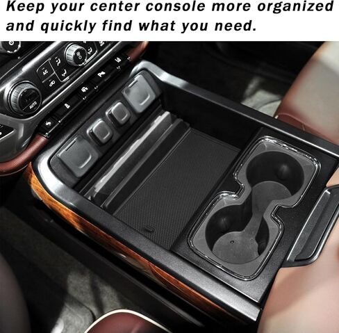 TACOBRO Center Console Organizer Compartment Cover Compatible with 2014-2018 Sierra/Silverado 1500 Accessories 2015-2019 Silverado/Sierra 2500 3500HD Insert Secret Pocket Lid Hidden Tray, Black in Saudi Arabia