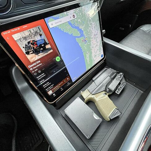 TACOBRO Center Console Organizer Compartment Cover Compatible with 2014-2018 Sierra/Silverado 1500 Accessories 2015-2019 Silverado/Sierra 2500 3500HD Insert Secret Pocket Lid Hidden Tray, Black in Saudi Arabia