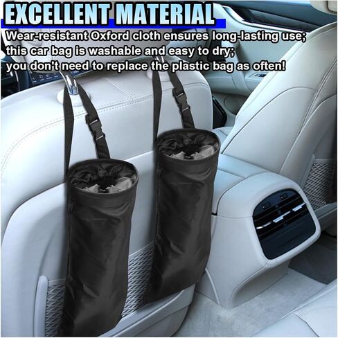 3PCS Hanging Car Garbage Bag for Back Seat - Universal Detachable Trash Bag Car Garbage Can with Elastic Opening, Washable Auto Trash Can Storage Bags for Outdoor Traveling & Home Use (3PCS) in Saudi Arabia