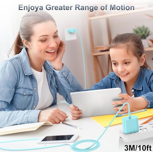 for iPhone 15 Fast Charger and 10ft Type C to C Cable Cord Long, 20W USB C Charging Block for Apple iPhone 15 Plus/15 Pro Max,iPad Pro 12.9/11 inch/4/3 th/Air/Mini,Wall Plug Power Adapter Cube Purple in Saudi Arabia