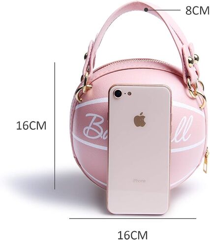 Lanpet Women Crossbody Bags Basketball Shaped PU Handbags Adjustable Strap Shoulder Messenger Bag in Saudi Arabia
