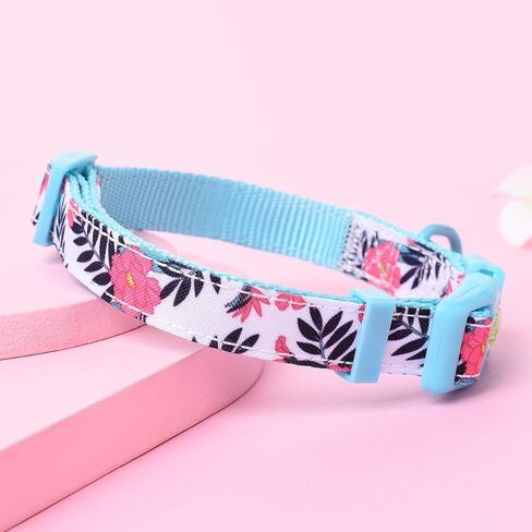 مايل هاي لايف | الياقات الكلبة فتاة | طوق باندانا لطيف | أطواق من نسيج القطن والبوليستر الناعم للكلاب الصغيرة | نمط الزهرة والفاكهة (جوز الهند، الياقة، باندانا-S) in Kuwait