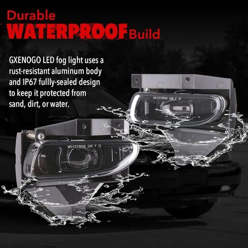 LED Projector Fog Lights Compatible with 1999-2002 GMC Sierra 2000-2006 GMC Yukon/Yukon XL Pickup Truck DOT Approved-Clear Lens in Kuwait