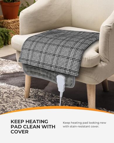 CooCoCo Heating Pad Cover, Crystal Velvet Cover for 12'' x 24'' Heating Pad, Soft Replacement Cover, Washable Cover for Electric Heating Pad, Cover ONLY, Gray in Kuwait
