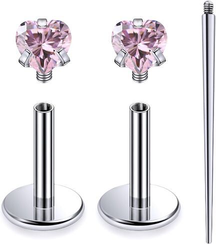 20G 18G 16G داخليًا متمة ASTM F136 Titanium أنف أنف رنين الأزرار المسطحة الظهر الأزرار G23 Titanium tragus helix الأقراط الغضروف in Saudi Arabia