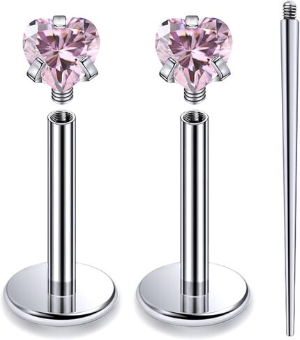 20G 18G 16G داخليًا متمة ASTM F136 Titanium أنف أنف رنين الأزرار المسطحة الظهر الأزرار G23 Titanium tragus helix الأقراط الغضروف in Saudi Arabia