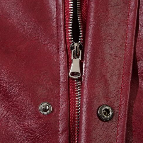 Aelfric Eden Faux Leather Jacket Oversized Vintage Motorcycle Jackets Moto Coats Unisex Streetwear Jacket Burgundy in Saudi Arabia