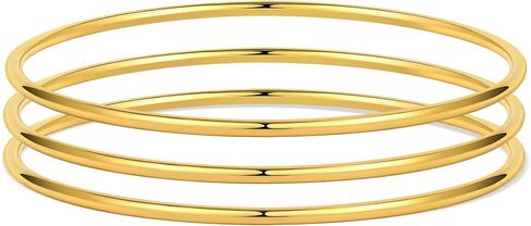Elegance 11 designs 2mm/3mm Gold Bangles Bracelets Set For Women Non Tarnish, Stainless Steel Bracelets Jewelry Stackable Thin Minimalistic Waterproof Gold Bangles in Saudi Arabia