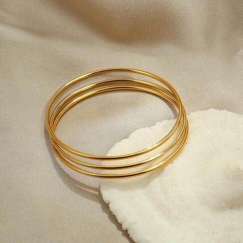 Elegance 11 designs 2mm/3mm Gold Bangles Bracelets Set For Women Non Tarnish, Stainless Steel Bracelets Jewelry Stackable Thin Minimalistic Waterproof Gold Bangles in Saudi Arabia