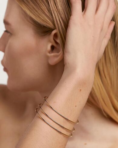 Elegance 11 designs 2mm/3mm Gold Bangles Bracelets Set For Women Non Tarnish, Stainless Steel Bracelets Jewelry Stackable Thin Minimalistic Waterproof Gold Bangles in Saudi Arabia
