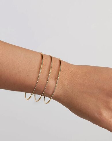 Elegance 11 designs 2mm/3mm Gold Bangles Bracelets Set For Women Non Tarnish, Stainless Steel Bracelets Jewelry Stackable Thin Minimalistic Waterproof Gold Bangles in Saudi Arabia