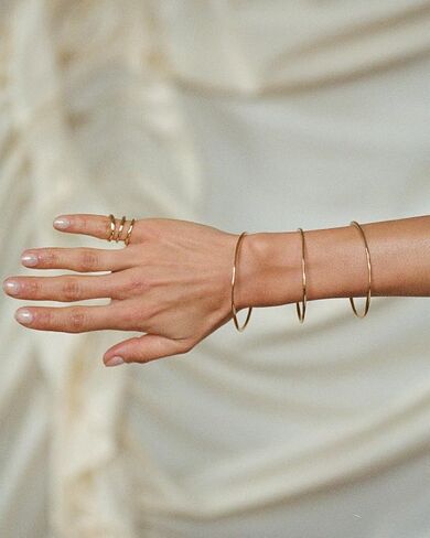 Elegance 11 designs 2mm/3mm Gold Bangles Bracelets Set For Women Non Tarnish, Stainless Steel Bracelets Jewelry Stackable Thin Minimalistic Waterproof Gold Bangles in Saudi Arabia