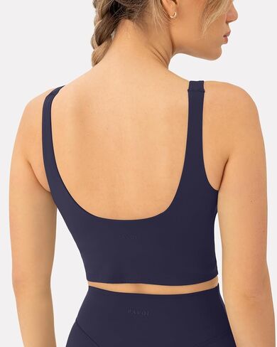 PAVOI ACTIVE Scoop Workout Tank Top with Built in Bra for Women - Medium Support Longline Yoga Sports Shelf Bra Top, FlexFlow in Saudi Arabia