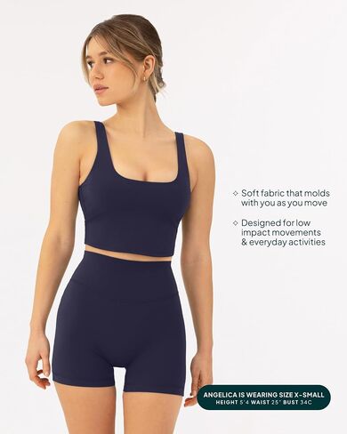 PAVOI ACTIVE Scoop Workout Tank Top with Built in Bra for Women - Medium Support Longline Yoga Sports Shelf Bra Top, FlexFlow in Saudi Arabia