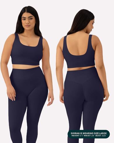 PAVOI ACTIVE Scoop Workout Tank Top with Built in Bra for Women - Medium Support Longline Yoga Sports Shelf Bra Top, FlexFlow in Saudi Arabia