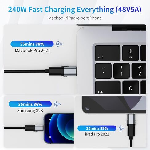 محول مغناطيسي USB C بقوة 100 وات، قطعتان محول USB C مغناطيسي 11 دبوسًا مع شحن سريع PD، نقل بيانات بسرعة 480 ميجا بت في الثانية لأجهزة MacBook Pro/Air، أجهزة من النوع C (مستقيم، محولان، 4 مقابس) in Saudi Arabia