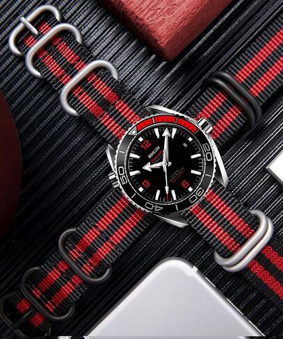 BINLUN Nylon Watch Strap Thick Premium Ballistic Multicolor Bands for Men Women 18mm 19mm 20mm 21mm 22mm 23mm 24mm with Military Heavy Duty 5 Rings Silver/Black Stainless Steel Buckle in Saudi Arabia