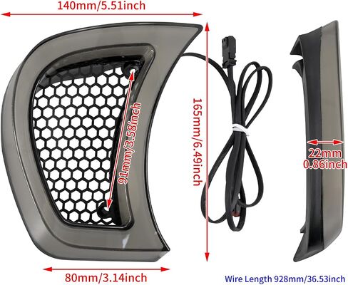 Motorcycle Headlight Vent Accent LED Indicator Side Lights with Turn Signal and Running Light Fit for Harley Road Glide FLTRX FLTRXS CVO Ultra 2015-2023 Smoke in Saudi Arabia