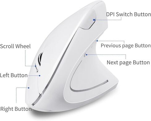 Type C Vertical Wireless Mouse, 2.4G USB C Wireless Mouse, Ergonomic Mouse with Type C Receiver for MacBook, Computer, Laptop and All Type C Devices in Saudi Arabia