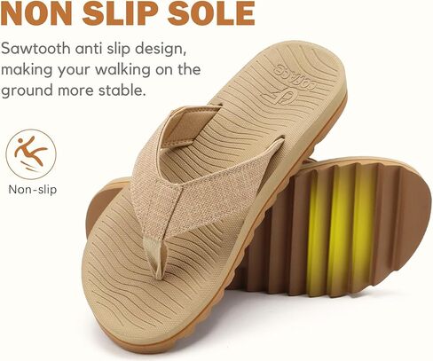 COFACE Flip Flops for Men with Arch Support Mens Sport Beach Thong-Sandals Outdoor 2025 Summer Leather Sandal for Man in Kuwait