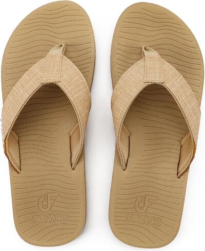 COFACE Flip Flops for Men with Arch Support Mens Sport Beach Thong-Sandals Outdoor 2025 Summer Leather Sandal for Man in Kuwait