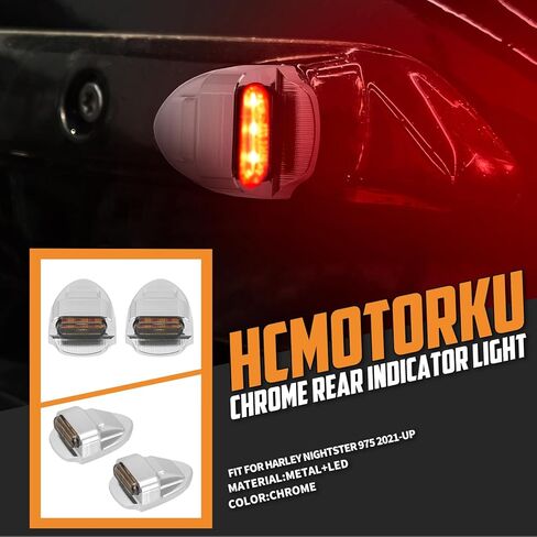 Motorcycle LED Turn Signal Light Tail Light Rear Indicator Lights Mini Fit for Harley Sportster Nightster 975 2021-2023 Black, HCUSLA021201 in Kuwait