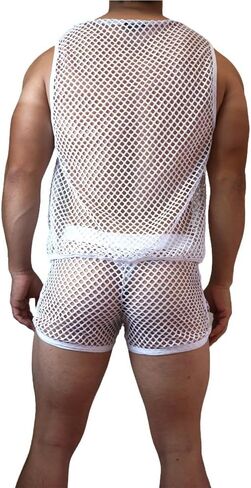 JOCKMAIL Men's Mesh Tank Top Men's Mesh Fitted Sleeveless Muscle Vest Hollow Out Tank Top in Saudi Arabia
