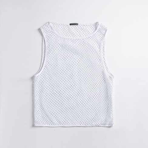 JOCKMAIL Men's Mesh Tank Top Men's Mesh Fitted Sleeveless Muscle Vest Hollow Out Tank Top in Saudi Arabia
