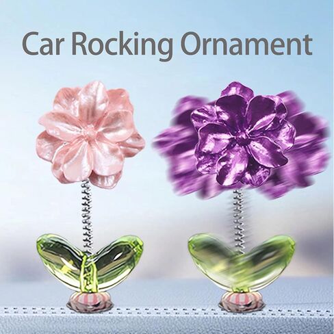 7pcs Cute Car Rearview Mirror Accessories, Funny Bunny Car Ornament, Shaking Spring Transparent Sunflower Car Dashboard Decoration, Rabbit Car Interior Decor Festival Car Present for Men Women in Saudi Arabia