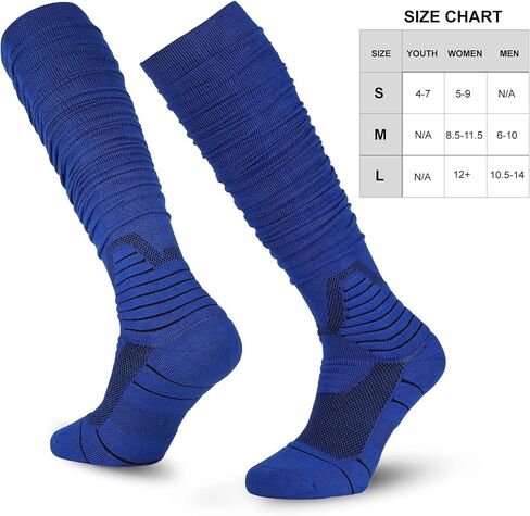Scrunch Football Socks 2 Pack, Extra Long Padded Athletic Socks for Men & Women in Saudi Arabia