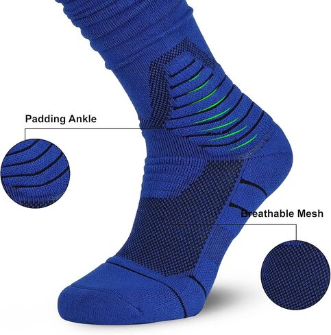 Scrunch Football Socks 2 Pack, Extra Long Padded Athletic Socks for Men & Women in Saudi Arabia