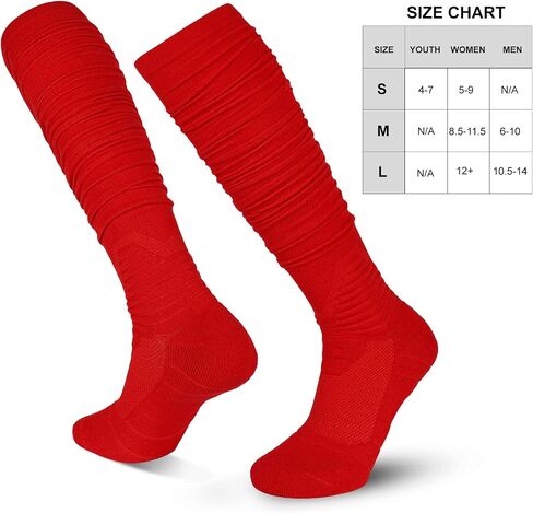 Scrunch Football Socks 2 Pack, Extra Long Padded Athletic Socks for Men & Women in Saudi Arabia