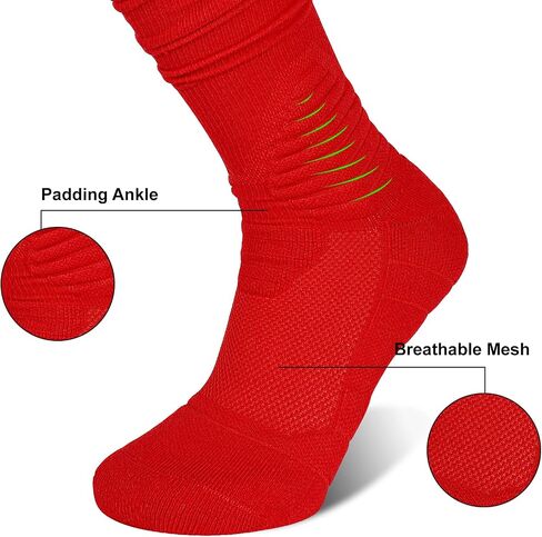 Scrunch Football Socks 2 Pack, Extra Long Padded Athletic Socks for Men & Women in Saudi Arabia