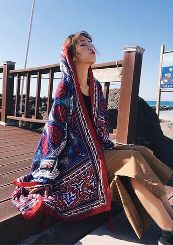 Beach Shawl &Wrap for Women Summer Scarfs Cotton&Linen Boho Sunscreen Tassel Fashion Scarves 70.8 "x35.4/180x90CM in Kuwait