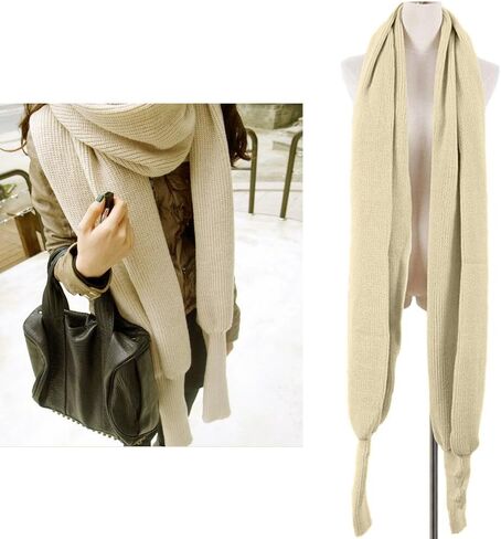 Knit Shawl Wrap for Women - Ladies Fringe Knitted Poncho Cardigan Cape - Winter Autumn Warm Scarf Shawl with Sleeves (Beige) in Saudi Arabia