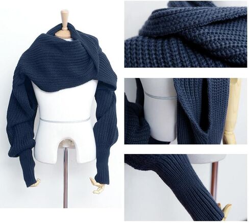 Knit Shawl Wrap for Women - Ladies Fringe Knitted Poncho Cardigan Cape - Winter Autumn Warm Scarf Shawl with Sleeves (Beige) in Saudi Arabia