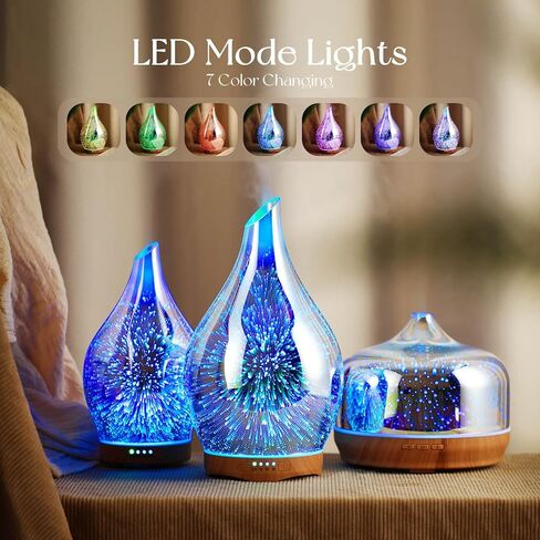 Porseme 280ml Essential Oil Diffuser, Aroma Ultrasonic Humidifier with Remote Control, BPA Free, Auto Shut-Off, Timer Setting in Saudi Arabia