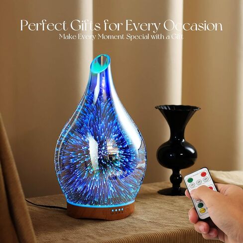 Porseme 280ml Essential Oil Diffuser, Aroma Ultrasonic Humidifier with Remote Control, BPA Free, Auto Shut-Off, Timer Setting in Saudi Arabia