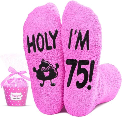 HAPPYPOP Birthday Gift Ideas for Men - Socks for Senior Women Over 75, Best Gifts for 75 Year Old Woman in Saudi Arabia