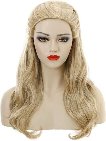 Long Middle Part Blonde Wavy Ombre Synthetic Hair Wigs for women Anime Cosplay Halloween Costume Party Show Daily Use Wig in Saudi Arabia