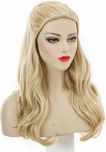Long Middle Part Blonde Wavy Ombre Synthetic Hair Wigs for women Anime Cosplay Halloween Costume Party Show Daily Use Wig in Saudi Arabia