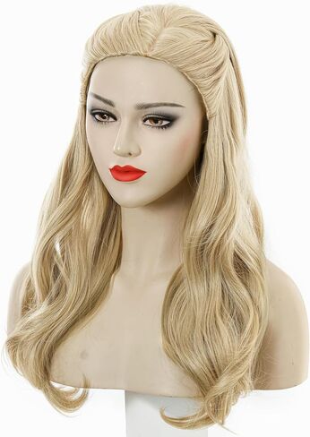 Long Middle Part Blonde Wavy Ombre Synthetic Hair Wigs for women Anime Cosplay Halloween Costume Party Show Daily Use Wig in Saudi Arabia