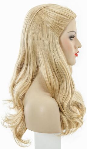 Long Middle Part Blonde Wavy Ombre Synthetic Hair Wigs for women Anime Cosplay Halloween Costume Party Show Daily Use Wig in Saudi Arabia
