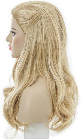 Long Middle Part Blonde Wavy Ombre Synthetic Hair Wigs for women Anime Cosplay Halloween Costume Party Show Daily Use Wig in Saudi Arabia