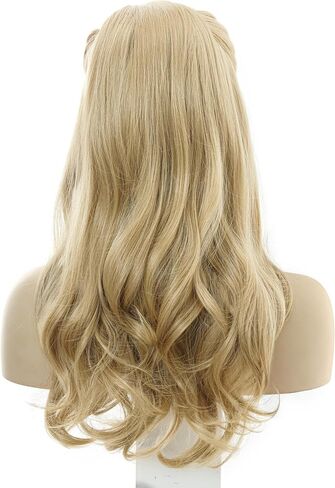 Long Middle Part Blonde Wavy Ombre Synthetic Hair Wigs for women Anime Cosplay Halloween Costume Party Show Daily Use Wig in Saudi Arabia