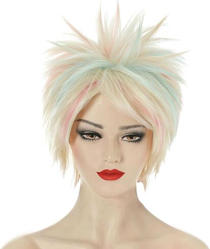 Long Middle Part Blonde Wavy Ombre Synthetic Hair Wigs for women Anime Cosplay Halloween Costume Party Show Daily Use Wig in Saudi Arabia