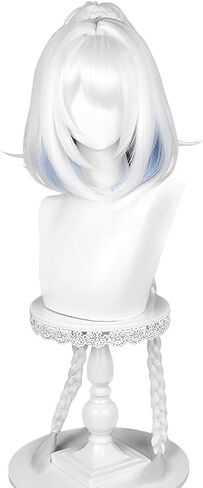 XiongXiongLe Mualani Long Silver White Blue Wig for Women Cosplay GenshinImpact Natlan Mualani Costumes Hair Wig + Wig Cap for Adult Cos Anime Game Party Halloween Christmas(Mualani) in Kuwait