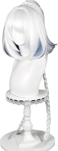 XiongXiongLe Mualani Long Silver White Blue Wig for Women Cosplay GenshinImpact Natlan Mualani Costumes Hair Wig + Wig Cap for Adult Cos Anime Game Party Halloween Christmas(Mualani) in Kuwait