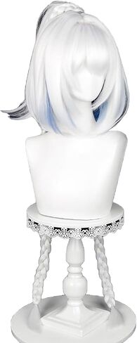 XiongXiongLe Mualani Long Silver White Blue Wig for Women Cosplay GenshinImpact Natlan Mualani Costumes Hair Wig + Wig Cap for Adult Cos Anime Game Party Halloween Christmas(Mualani) in Kuwait